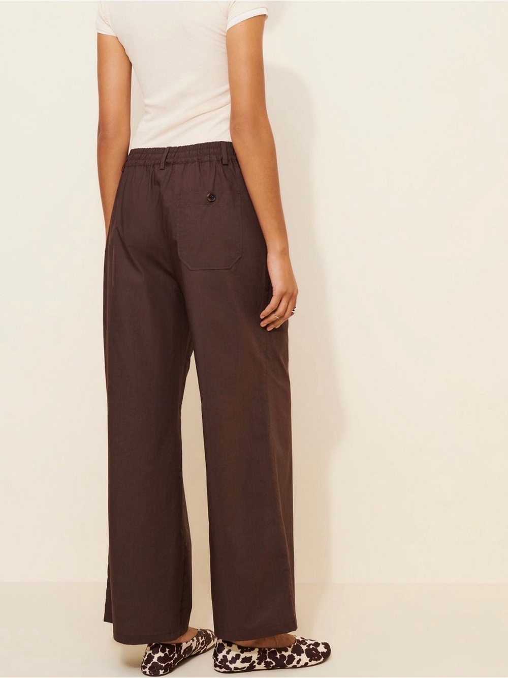 Anthropologie Maeve The Brooklin Poplin Tie Front Pull On Pants - Picture 2 of 10